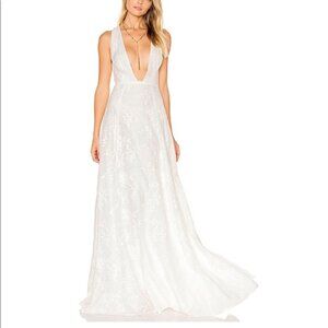 NWT Jetset Diaries Dress S Monta Vista Ivory Embroidered Maxi 100% Cotton Lined